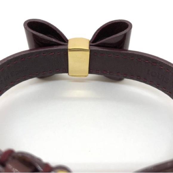 Louis Vuitton Vintage Burgundy Monogram Vernis Bow/Ribbon Bangle Bracelet - Picture 5 of 8